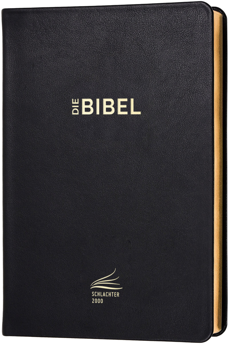 Schlachter 2000 Bibel - Standardausgabe (Kalbsleder-Ausgabe, flexibler Einband, Goldschnitt, schwarz)